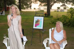 Allison Woodward Art opening reception at the Ram's Head Inn in Shelter Island on
