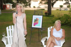 Allison Woodward Art opening reception at the Ram's Head Inn in Shelter Island on