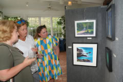 Allison Woodward Art opening reception at the Ram's Head Inn in Shelter Island on