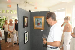 Allison Woodward Art opening reception at the Ram's Head Inn in Shelter Island on