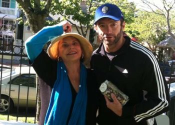 Hugh Jackman Helps Out “Fat Ass Fudge” Owner At Hamptons Farmers’ Market