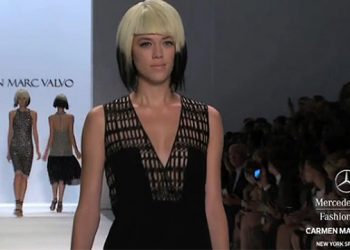 Collision Of Patterns At Carmen Marc Valvo Spring 2014 Collection