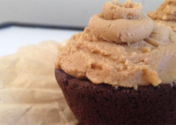 Valentine’s Day Dinner Finale: Double Chocolate Cupcakes With Peanut Butter Frosting