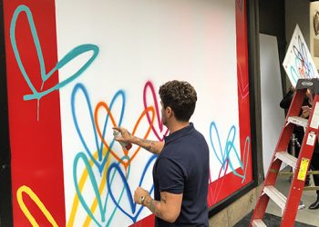 Artist James Goldcrown Creates Love Heart Artwork For Elizabeth Arden Collaboration