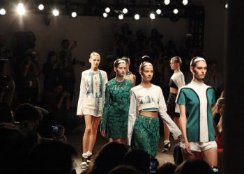 Kanye West Attends Louise Goldin Spring 2014 Fashion Show