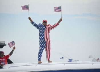 Donald Trump Jr., Kimberly Guilfoyle And Tiffany Trump Attend Montauk “Boaters for Trump” Flotilla