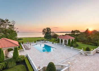 Palm Beach Meets the Hamptons at this Palatial Waterfront Estate
