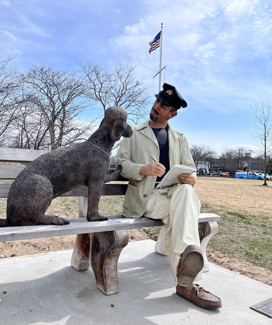 New Sag Harbor Statue of John Steinbeck & Poodle, Permanent Residents ...