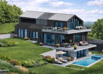 Modern Barn with Harbor Views