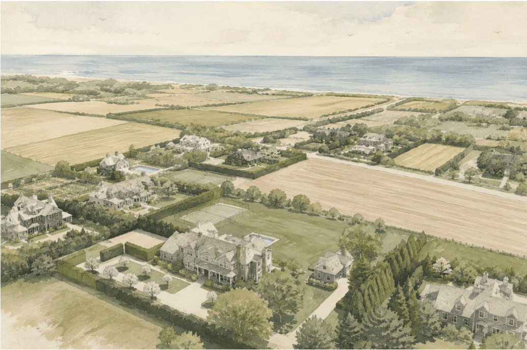 Sagaponack has become one of the wealthiest enclaves in America, and when you spend time there, it is easy to understand why. The scale of the properties, the privacy, the farm fields, and the ocean access create a combination that is incredibly difficult to replicate anywhere else. There is a calmness to Sagaponack that feels intentional. It does not compete for attention. It simply exists at an entirely different level.