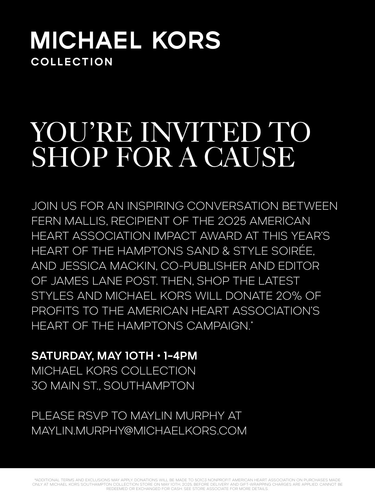 Michael Kors Event to Benefit the American Heart Association