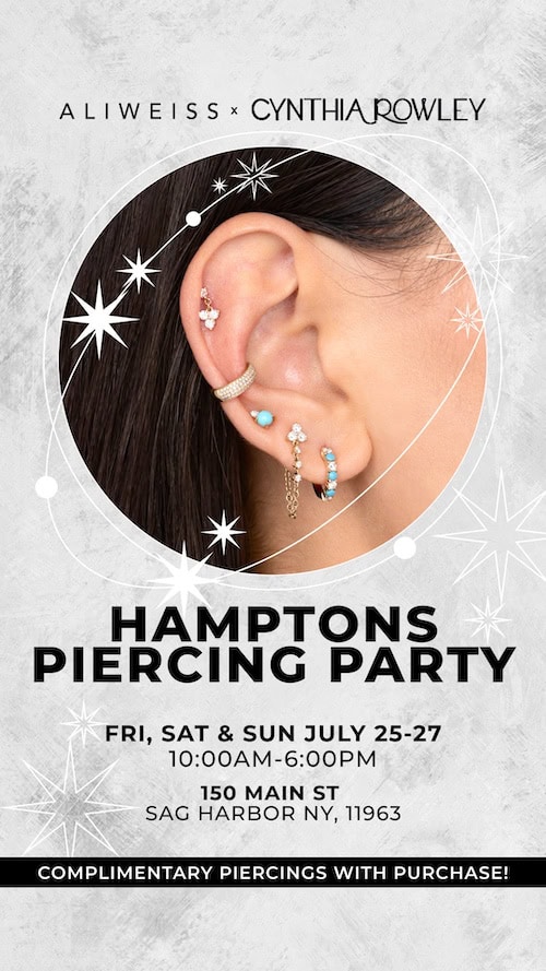 Ali Weiss Jewelry x Cynthia Rowley Piercing Party 🎉