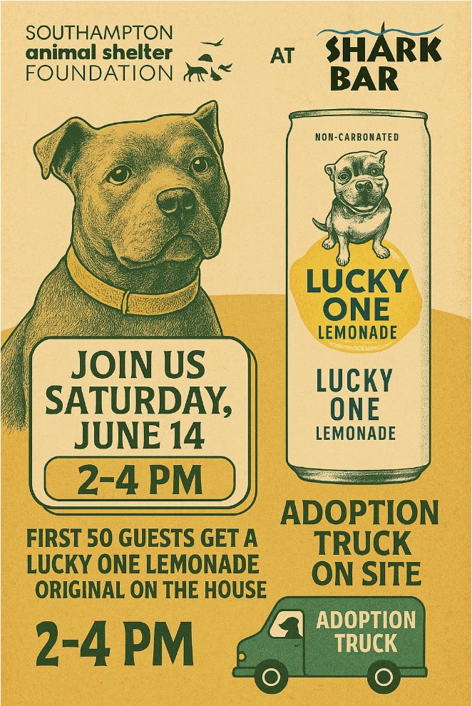 Shark Bar Hosts Southampton Animal Shelter x Miss Peaches’ Lucky One Lemonade Launch Event