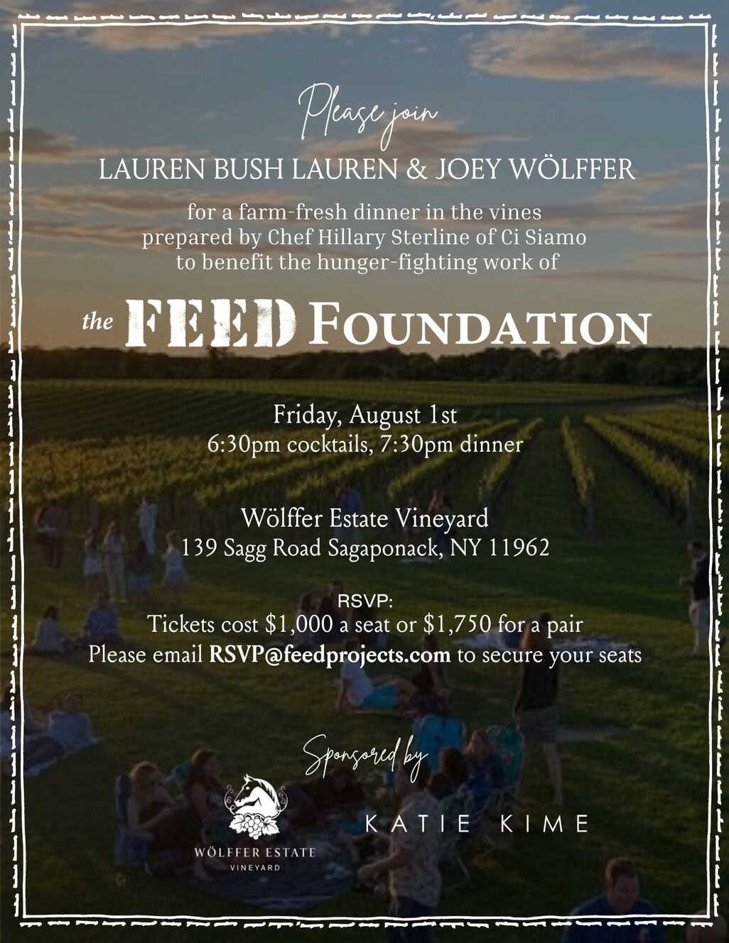 Dinner in the Vines to Benefit the FEED Foundation