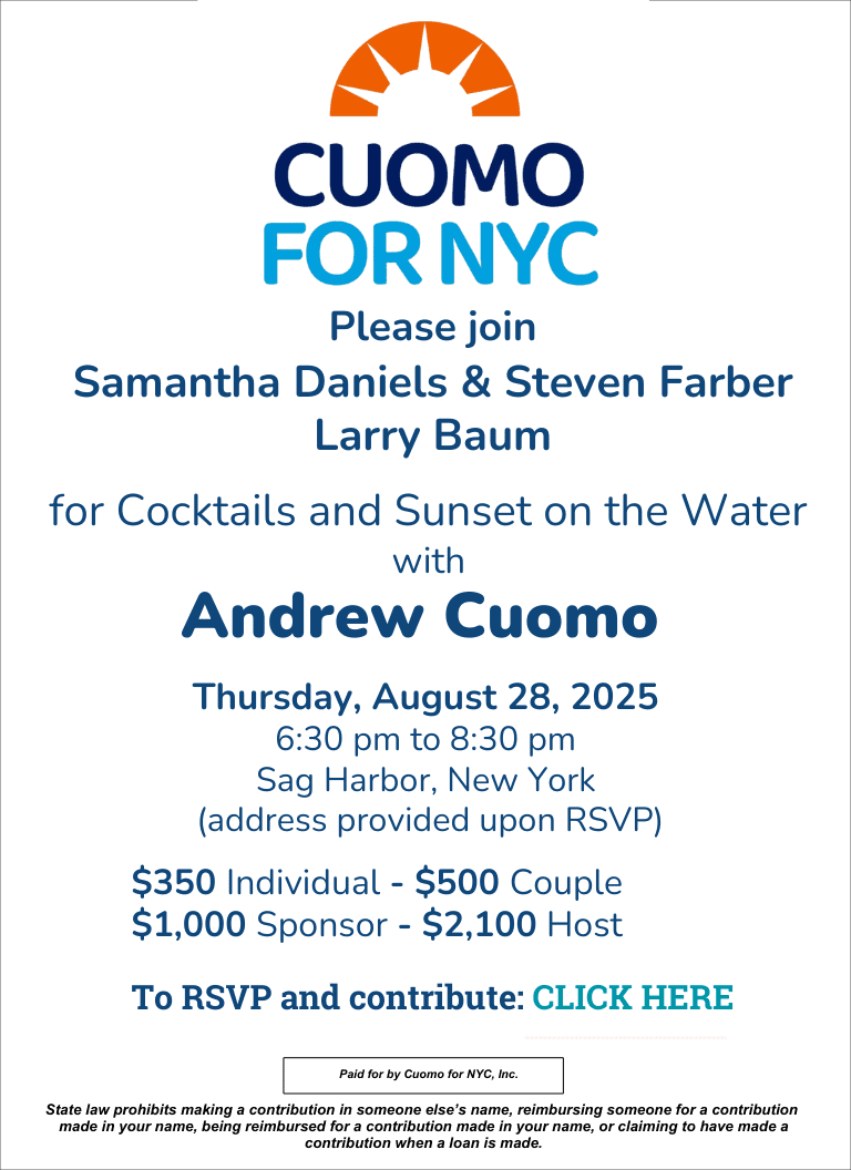 Come Meet Andrew Cuomo for Cocktails and Sunset in Sag Harbor